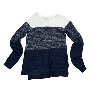 Blue and white sweater